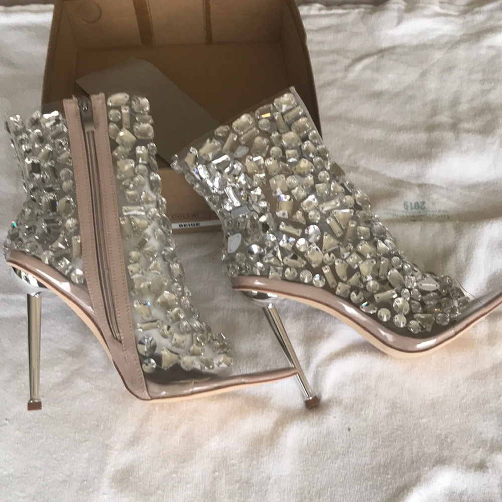 Azalea Wang Heels with a glass look see-through